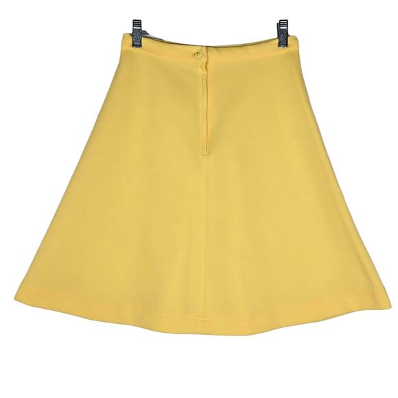 True Vintage 60s A Line Skirt Womens XSmall Yellow Double Knit Mod Style Mini - Picture 5 of 9